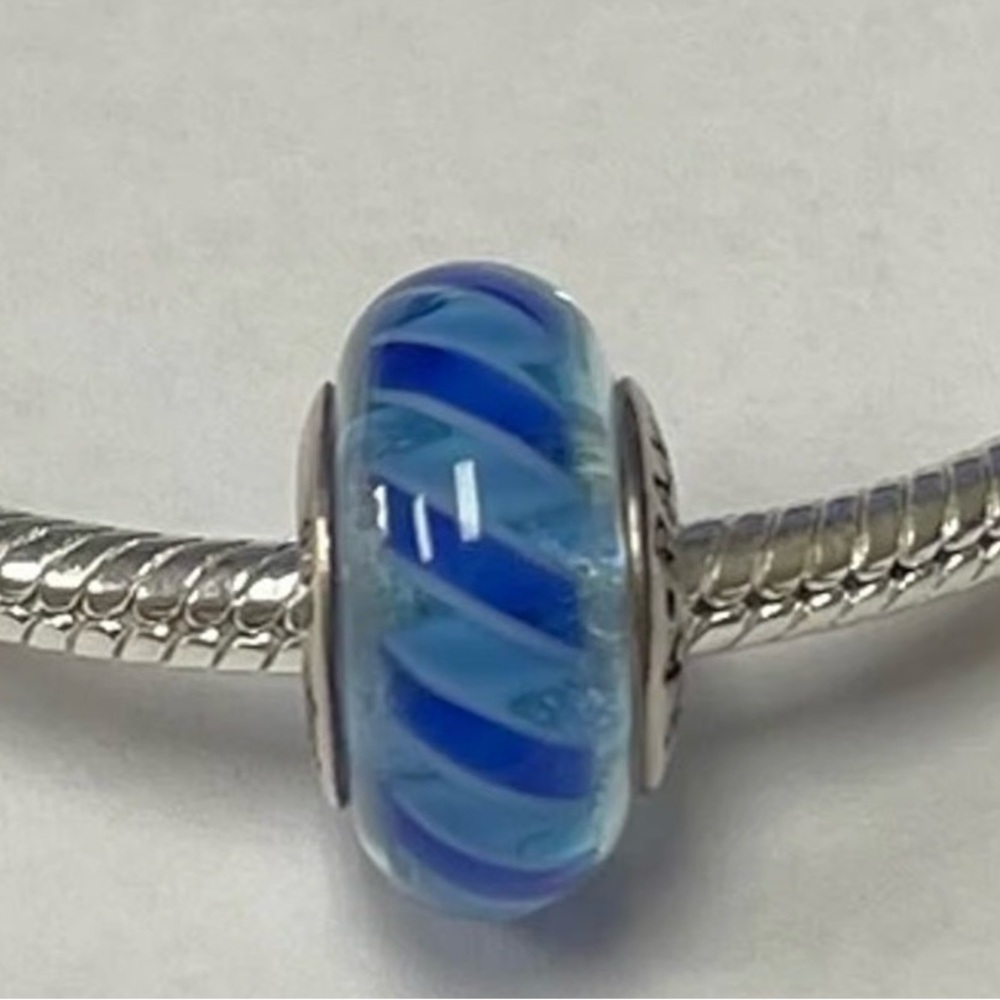 Pandora Blue Stripe Bead
